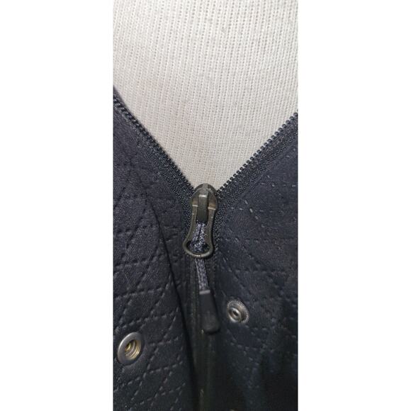 The North Face Womens Medium Black Diamond Quilt Pattern Hooded Snap Zip Jacket - Picture 2 of 10